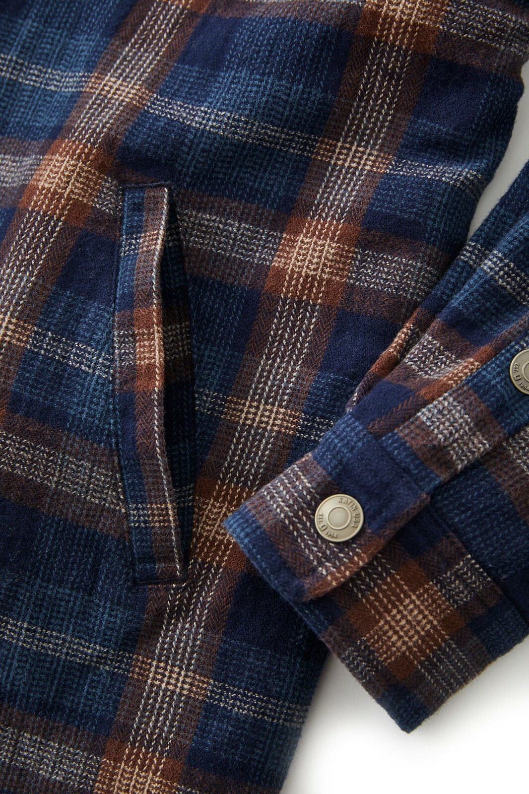 KATIN KATIN JACKE HEMD FLANELL KADER BLAU/ BEIGE/ MORO LINIERT ECOFUR JKHR10 HAROL