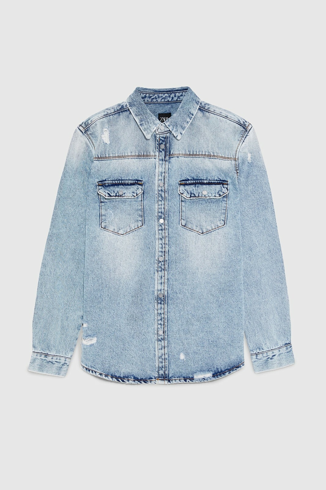 New Zara Ripped Denim Overshirt S Various Colors jeans shirt