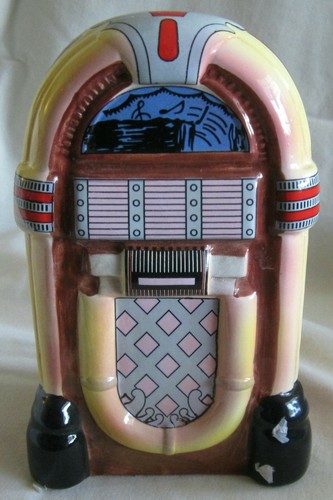 Vintage 1950's style Jukebox Coin Bank ceramic NOS new old