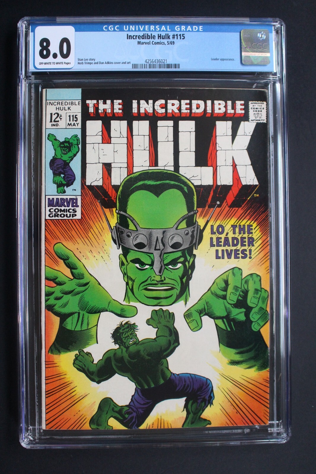 INCREDIBLE HULK #115 vs Samuel Sterns aka LEADER 1969 Trimpe