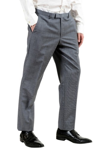 Pre-owned Hugo Boss "c-jeffery/c-simmons" Men's 100% Wool Gray Two Button Suit