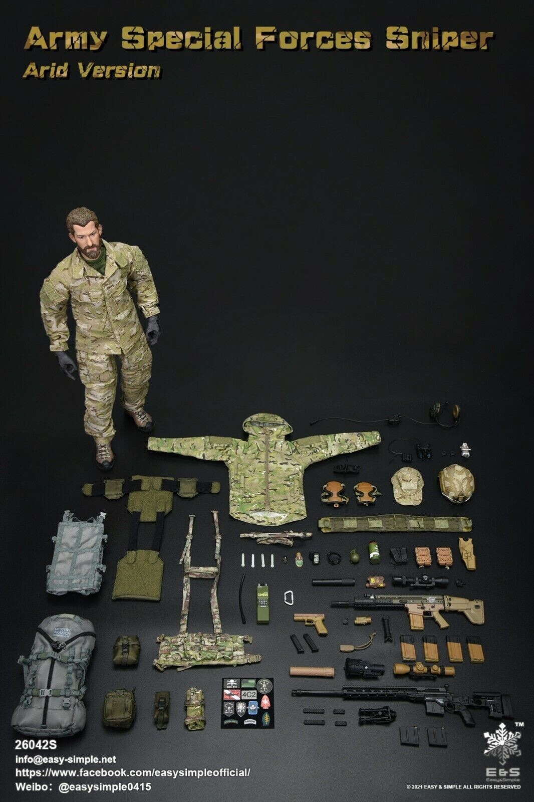 ミリタリー EASY&SIMPLE 1/6 Special Forces Easy&Simple 26042R Army Special Forces Sniper Tropic Version