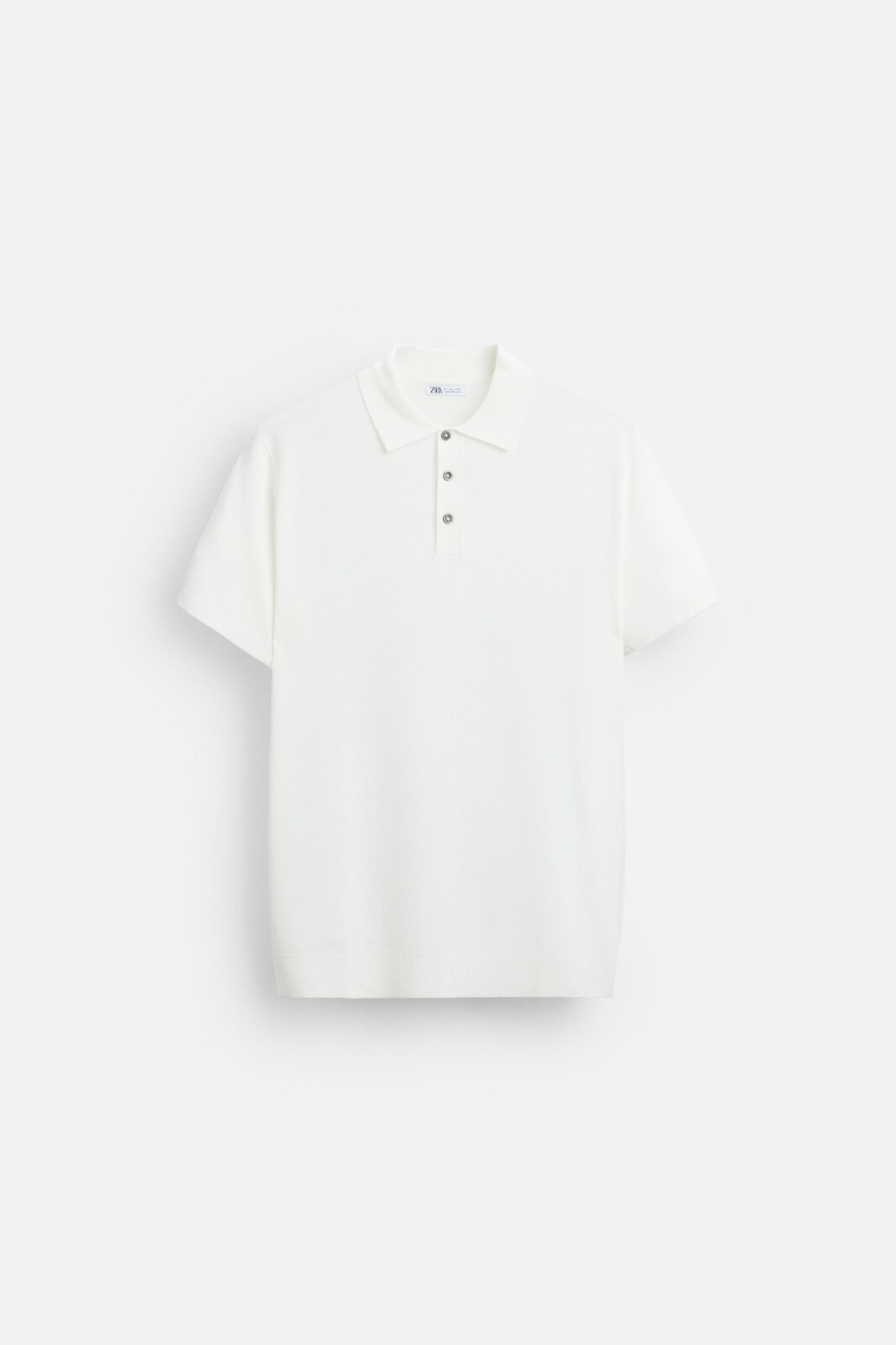 New Zara Viscose Blend Knit Polo 0304/417 White L sweater t