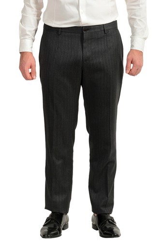 Pre-owned Dolce & Gabbana Men's "gold" 100% Wool Striped Three Piece Suit Us 34r It 44r In Gray