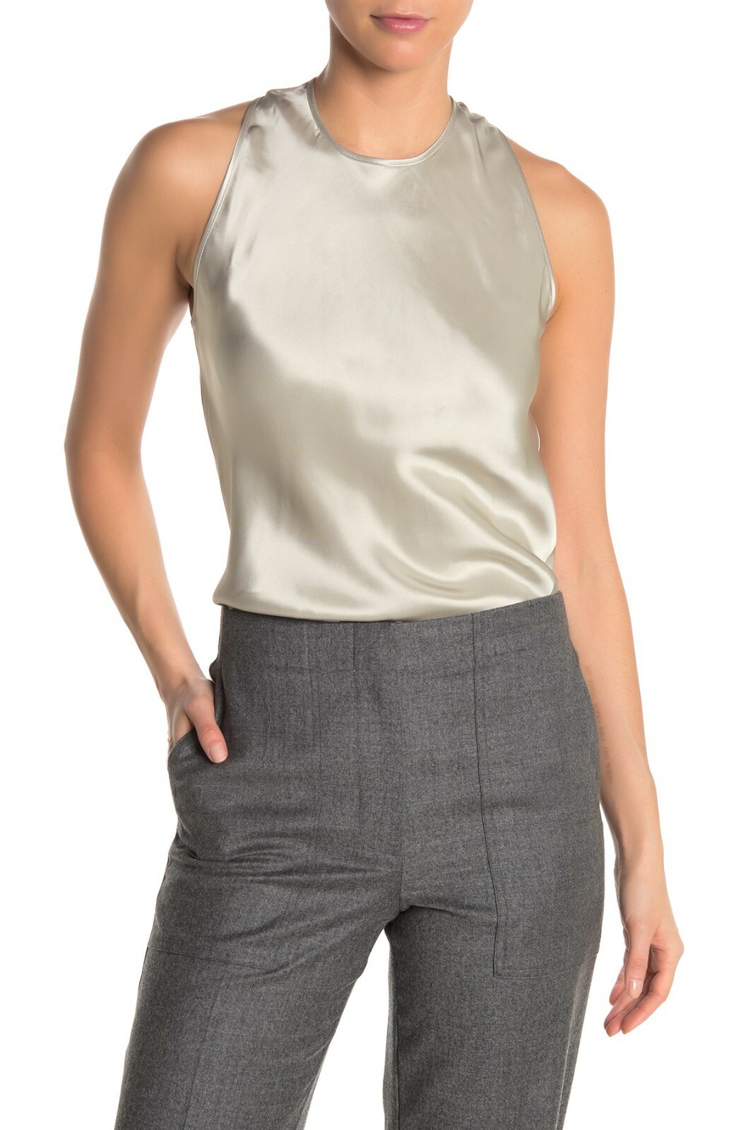 トップス 1999 helmut lang v-neck rib knit Helmut Lang womens sz P wool Silk xs V Neck Sweater Speckled