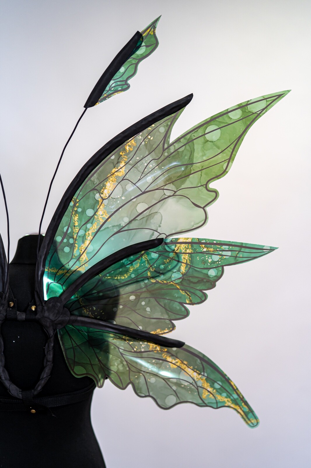 Green Fairy Wings Costume For Adult Butterfly Elf  Cosplay Iridescent Halloween