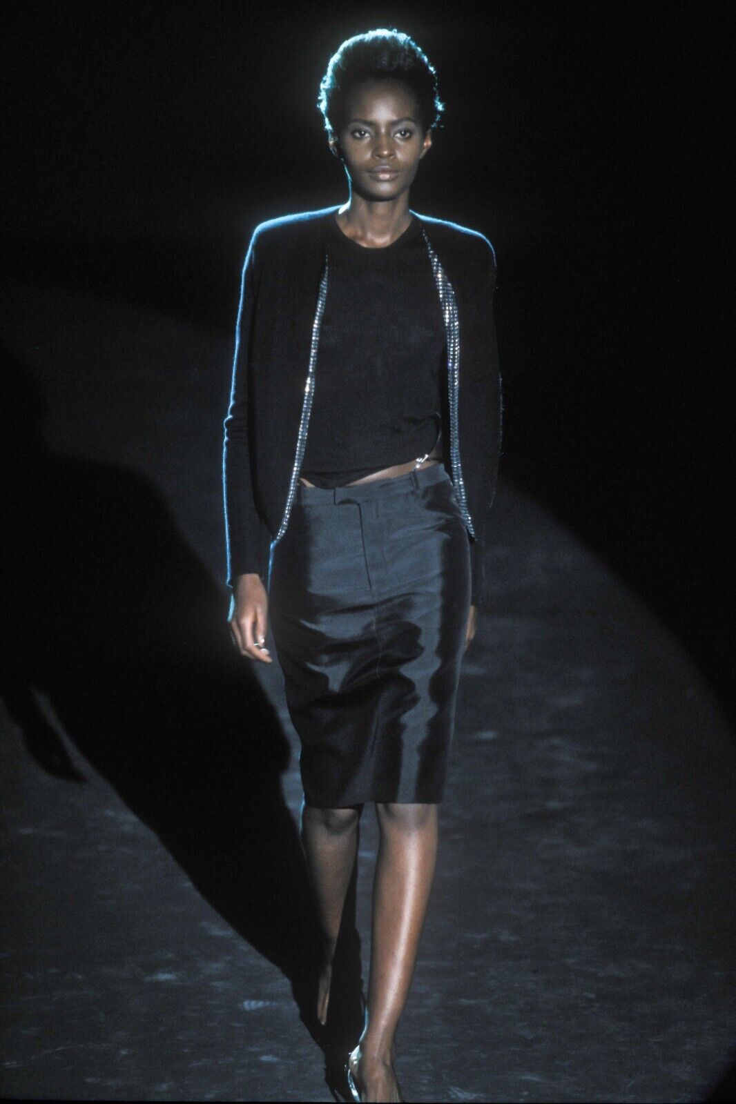 Gucci Spring 1998 Tom Ford Dark Blue Denim Knee Length Gucci Spring 1998 Tom Ford Dark Blue Denim Knee Length