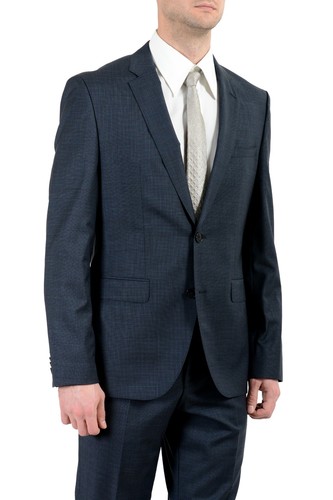 Pre-owned Hugo Boss "c-jefferd/c-stedson" Men's 100% Wool Two Button Suit Us 40r It 50r In Blue