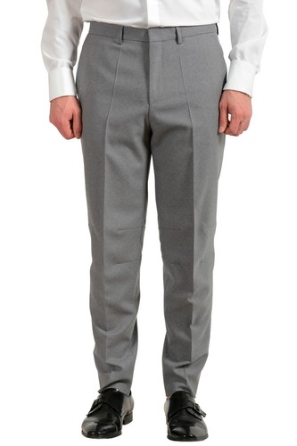 Pre-owned Hugo Boss Men's "anfred/frido184f1" Extra Slim Fit 100% Wool Two Button Suit In Gray