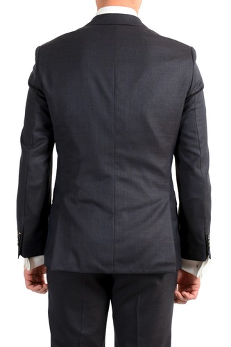 Pre-owned Hugo Boss Men's "johnstons5/lenon1" Regular Fit Blue 100% Wool Two Button Suit