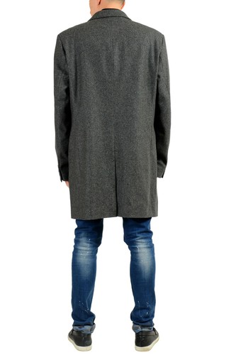 Pre-owned Hugo Boss "nadim" Men's Wool Gray Built-in Vest Three Button Coat Us 2xl It 56