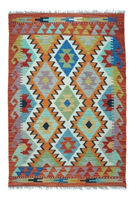 NavaRugs Kelim Teppich 127x89cm Afghan Handgewebt Orientteppich Wolle Kilim Rug