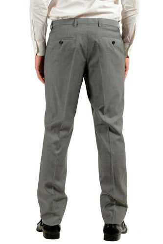 Pre-owned Hugo Boss "thegrand1/central1us" Men's 100% Wool Gray Two Button Suit