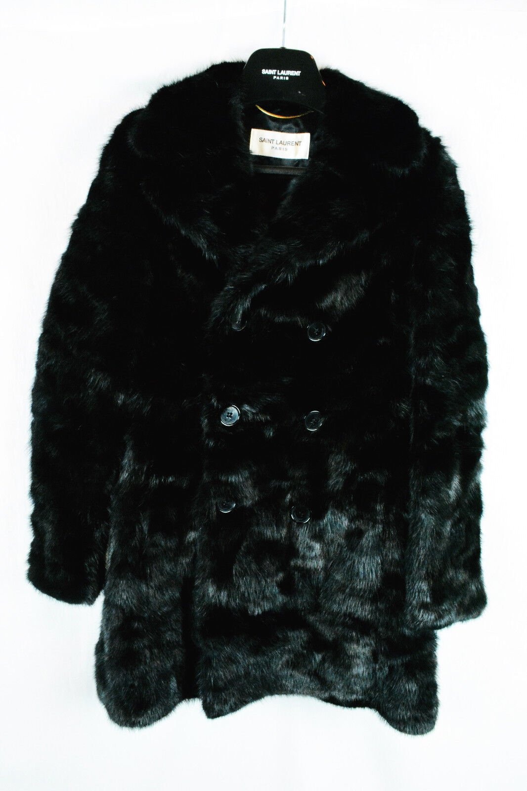 Saint Laurent Pairs Men's Real Mink Fur Pea Coat Jacket Hedi Saint Laurent Pairs Men's Real Mink Fur Pea Coat Jacket Hedi
