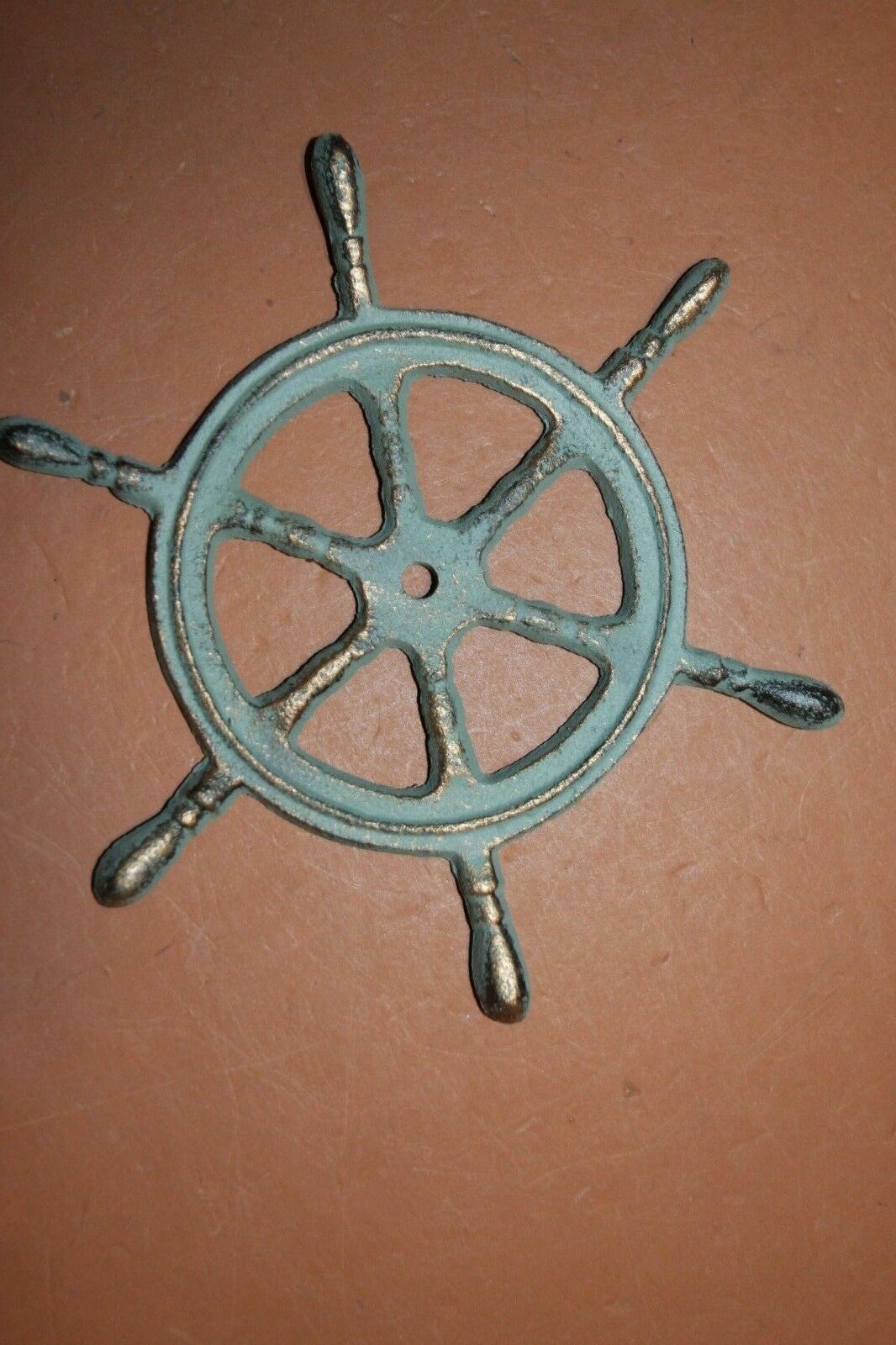 Sailboat Helm Wall Decor Plaques Christmas Gift Bronze Look Cast Iron, N-27