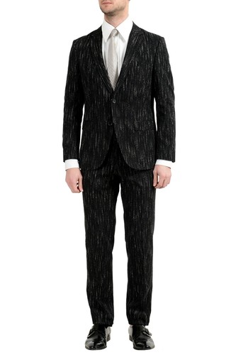 Pre-owned Hugo Boss "nestro3/byte1" Men's Slim Striped Two Button Suit In Multicolor