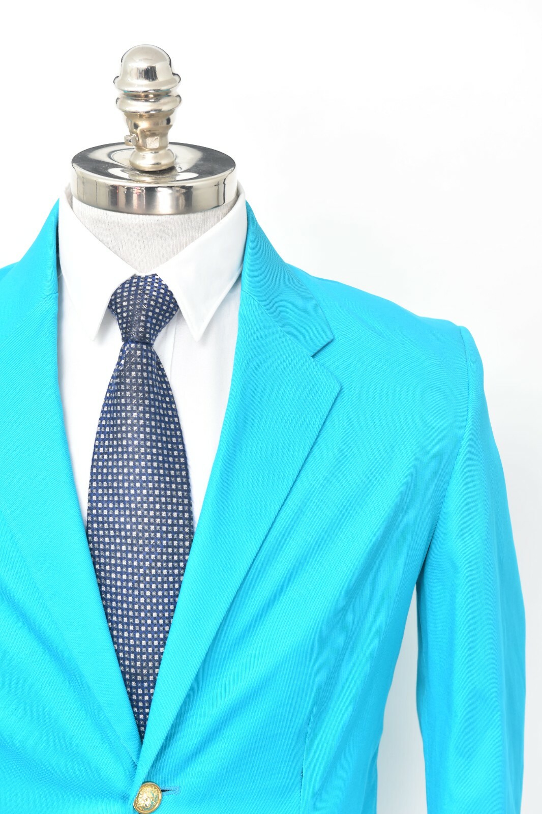 Pre-owned Versace Versus By  Turquoise Cotton Notch Lapel Sport Coat 38 R (eu 48) In Blue