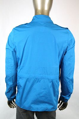 Pre-owned Gucci $1650  Mens Nylon Stretch Windbreak Blouse Jacket Turquoise 337454 4610 In Blue