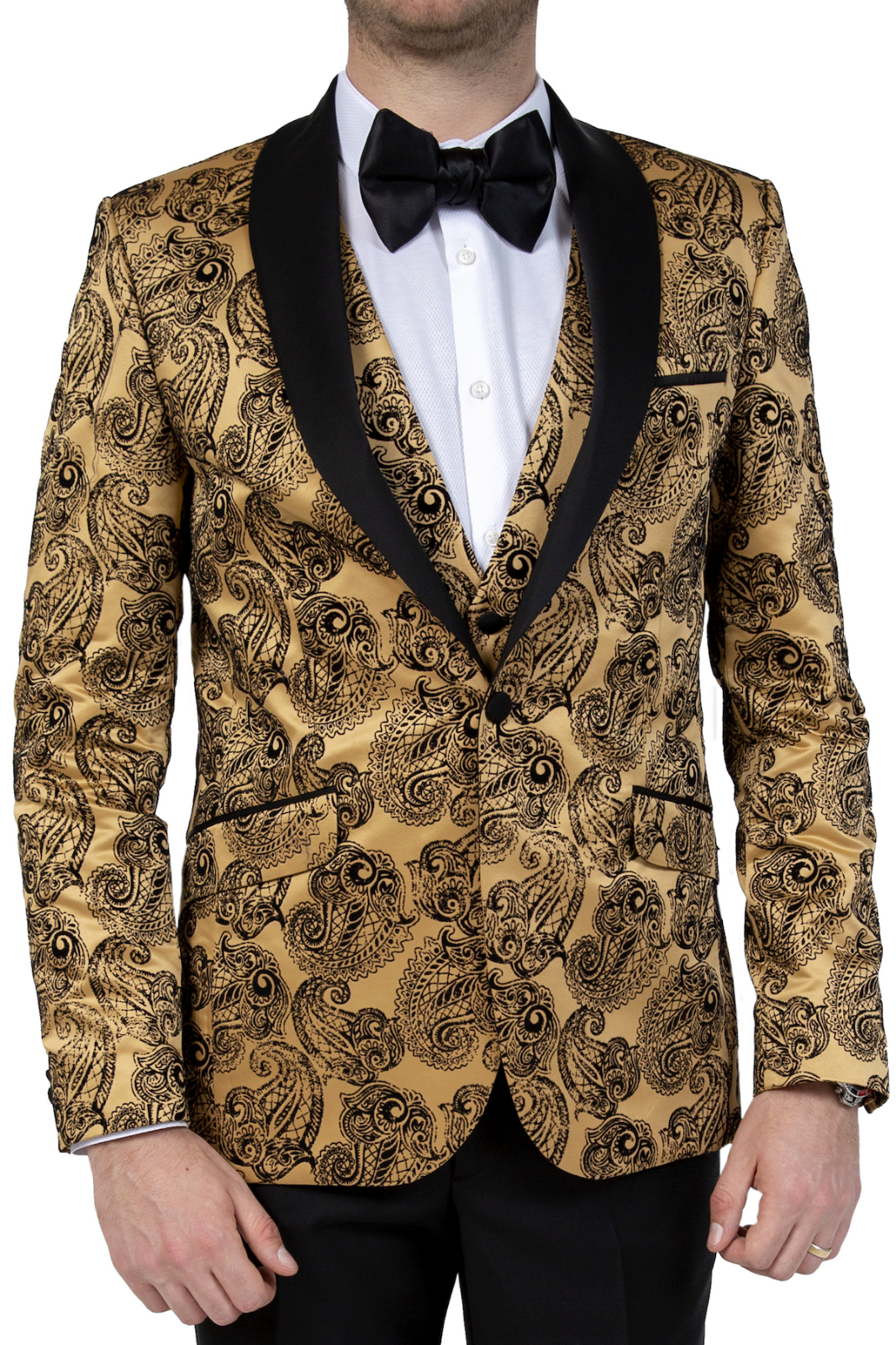 paisley printed velvet tuxedo jacket