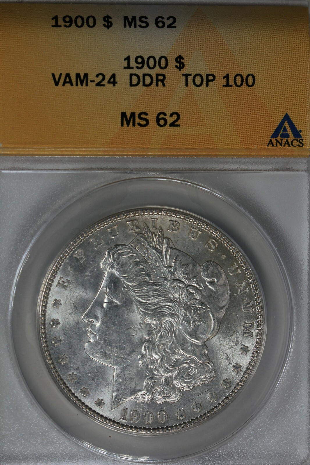 ミスタードン　Mr. DON WORKS Always WA62ML 1900 $1 VAM-24 DDR TOP 100 MS62 ANACS Morgan Silver Dollar