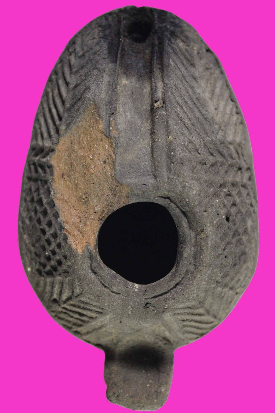 Oil Lamp Holy Land Ancient Artifact Jesus Christ Home Israel 300-600 AD COA 75