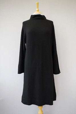 Alpha Studio Jumper Dress Size  UK 12 - 14 M Black made in Italy JE1173