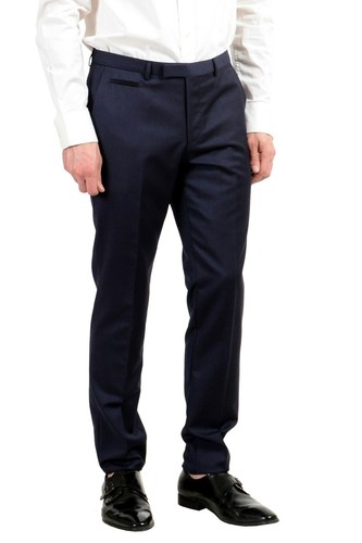 Pre-owned Hugo Boss "auerd/himins" Men's 100% Wool Blue One Button Suit