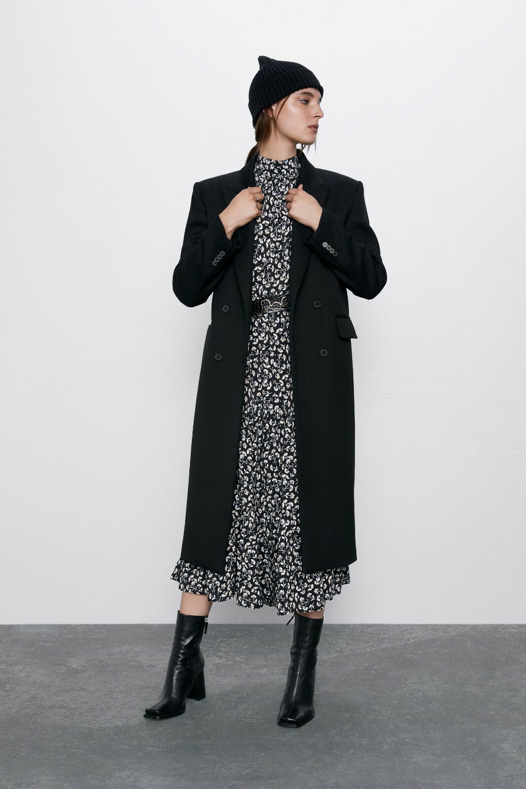 その他 Dorai $70 Zara PRINTED MIDI DRESS-black-4886/285-size XS-NWT | eBay