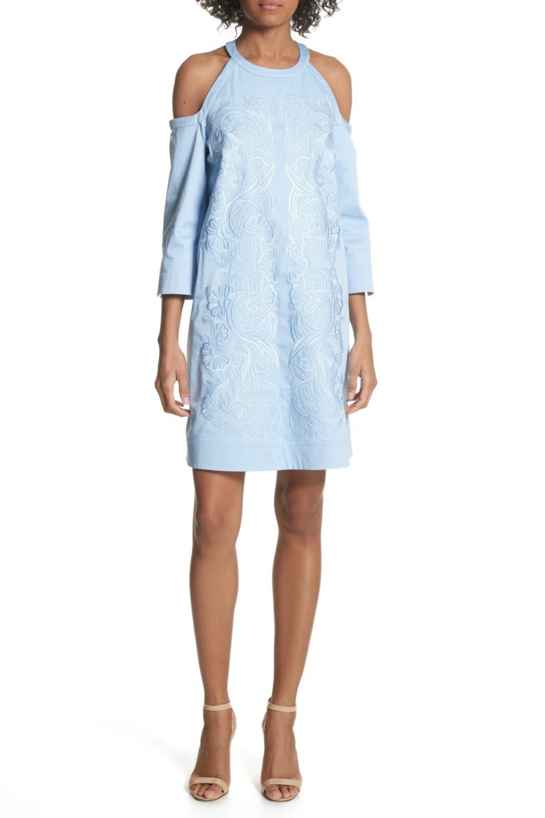 

НОВАЯ рубашка из поплина с вышивкой TED BAKER Baby Blue JETTAS, размер 4/6, размер США 4/6, Синий