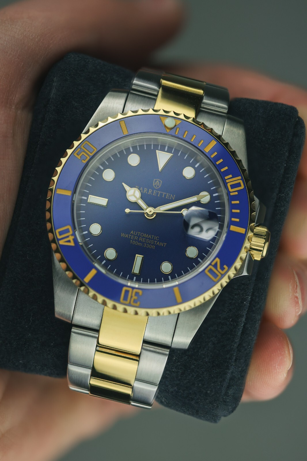 Pre-owned Seiko Barretten Bluesy Custom Watch  Nh35 Men's Waterproof Ceramic Sapphire