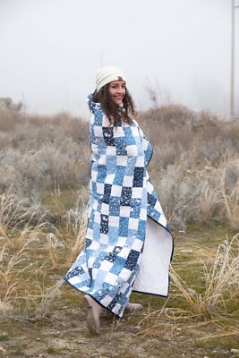 PRE-CUT Brick Snowman Quilt Kit: Fabric, Pattern, Binding, Backing Included 