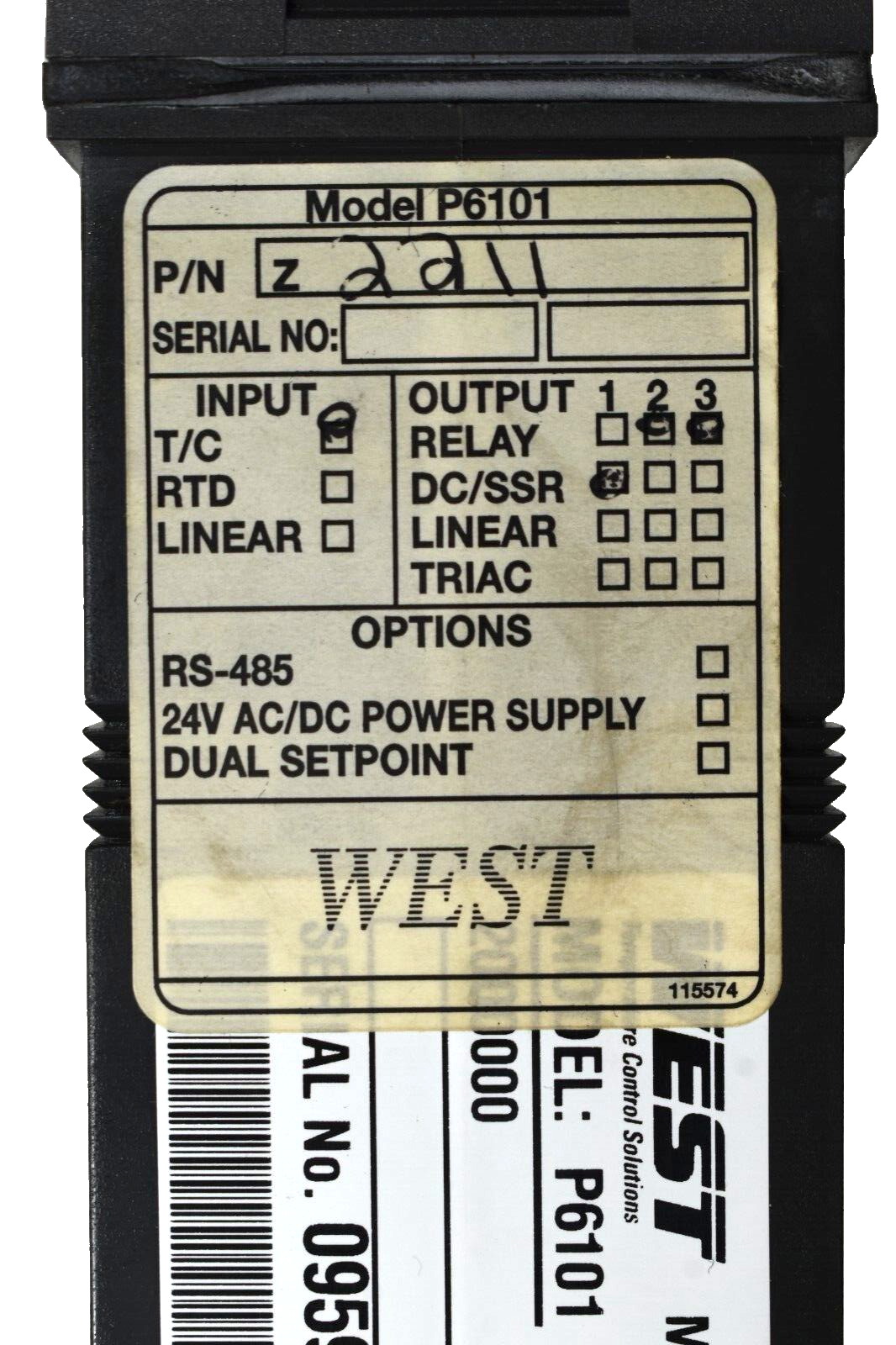 West P6101Z2211000 Temperature Controller P6101 Z2211