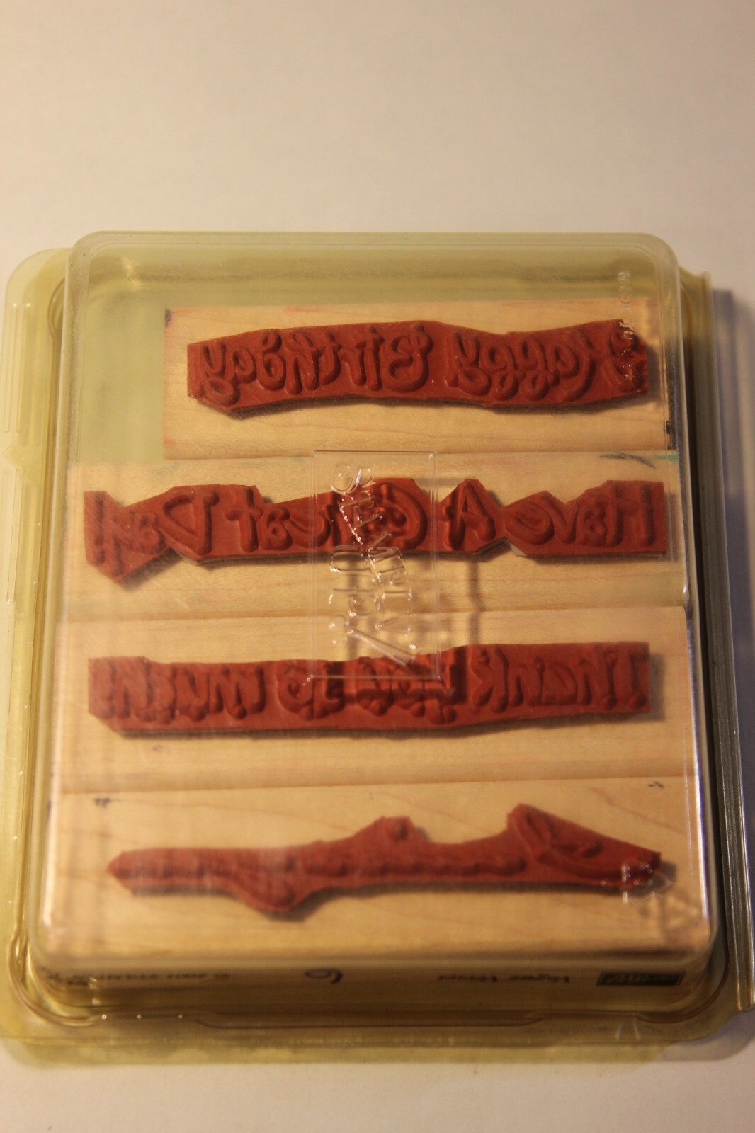 Stampin Up VOGUE VERSES Words Birthday Miss You Thank You Great Day set of 4