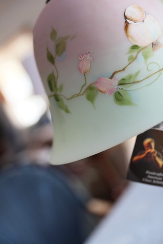 Fenton Rare Lotus Mist Lamp Bell With Bird 21” 2001