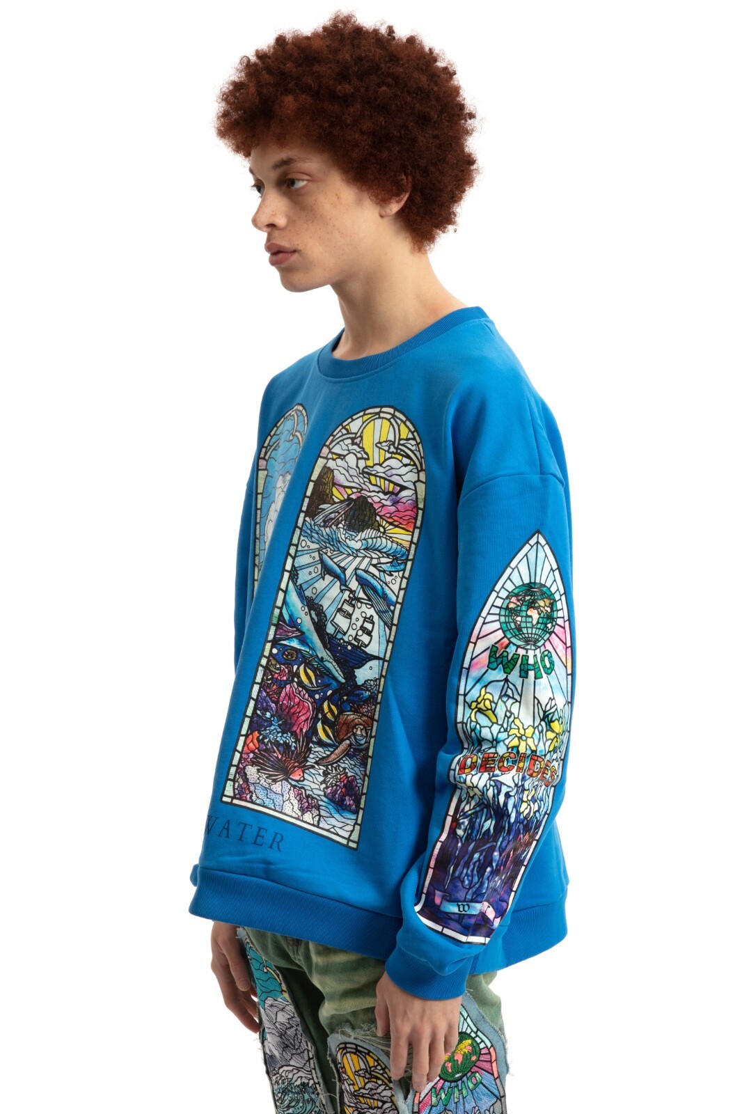 Pre-owned Who Decides War Sandy Land Pullover Sweatshirt In Blue Size Medium