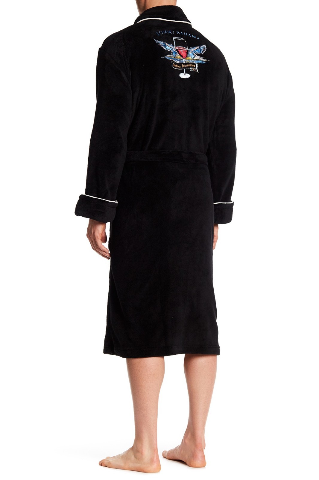 Tommy Bahama men's Black Da Vine Intervention wrap Robe size Large / XL