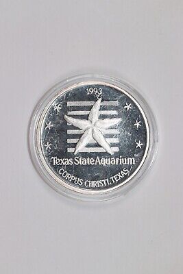 1993 Texas State Aquarium Corpus Christi, Texas 1 Oz .999 Silver Proof Round