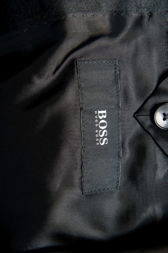 Pre-owned Hugo Boss "novid/bristow_1" Men's Wool Silk Slim Gray Tuxedo Two Button Suit