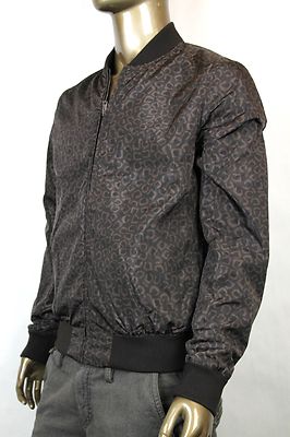 Pre-owned Gucci Authentic  Mens Leopard Print Nylon Bomber Jacket 352980 2069 In Brown