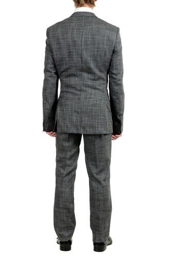Pre-owned Hugo Boss "hutson4/gander1" Wool Multi-color Checkered Men's Suit Sz 42l 44r In Multicolor
