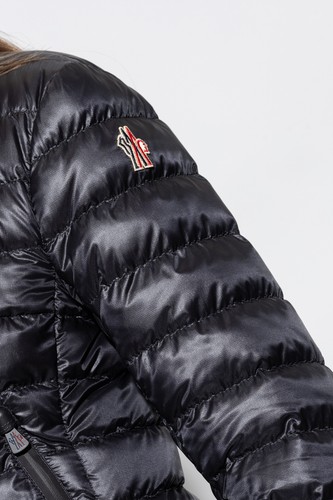 Pre-owned Moncler Women Puffer Coat Grenoble Giubbotto Full Zip Jacket Black