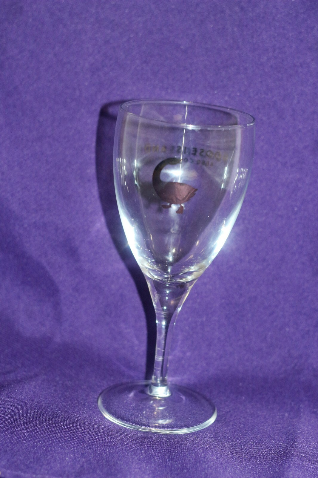 GOOSE ISLAND BEER COMPANY STEMMED CHALICE BEER GLASS 13.75 OUNCES GOLD DESIGN