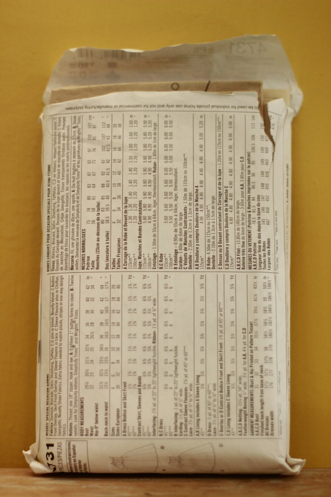 Simplicity 4731 Sewing Pattern