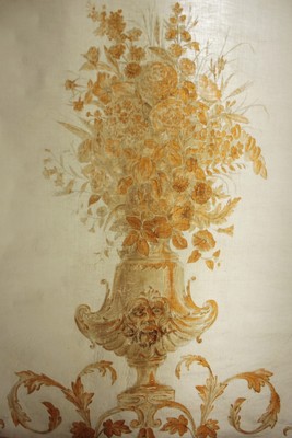 Antique French painted Theater backdrop Neoclassical style c 1890 curtain blind