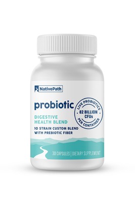 NativePath Daily Probiotic 82 Billion CFUs 10 Strains with Prebiotic Fiber