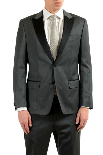 Pre-owned Hugo Boss "hanford/golden" Men's Gray Wool Tuxedo Two Button Suit