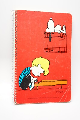 VTG Peanuts Snoopy Schroeder Spiral Notebook 1970 Plymouth School Supplies Unuse