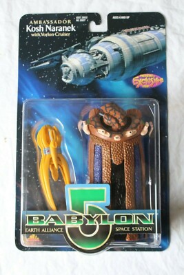 BABYLON 5 VORLON Ambassador KOSH NARANEK w/ Cruiser SHIP Figure MOC NEW 1997 VTG