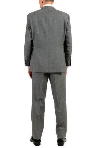Pre-owned Hugo Boss "paolini1/movio1us" Men's 100% Wool Gray Two Button Suit