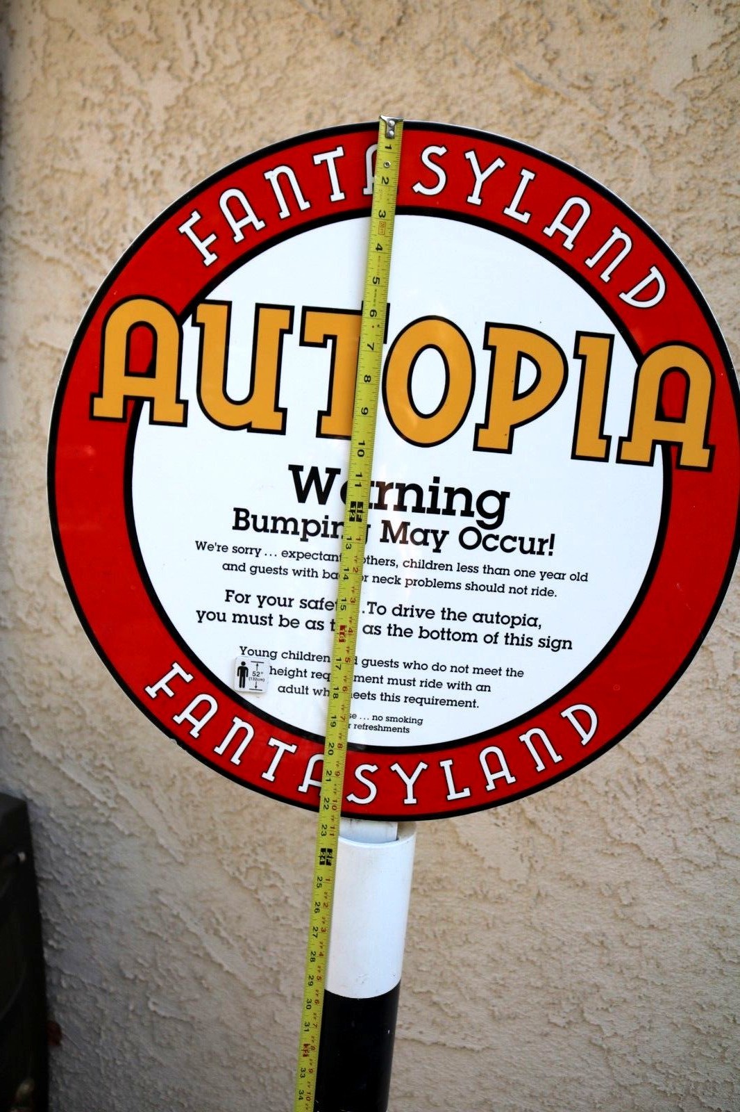 RARE ONE OF A KIND ORIGINAL DISNEYLAND AUTOPIA ATTRACTION METAL SIGN